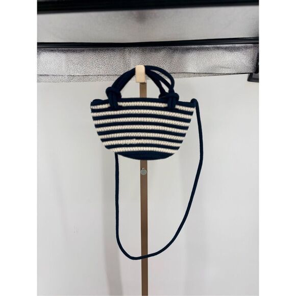 GAP Blue White Striped Crossbody Bag Mini Purse Summer Beach NWT - Picture 1 of 9